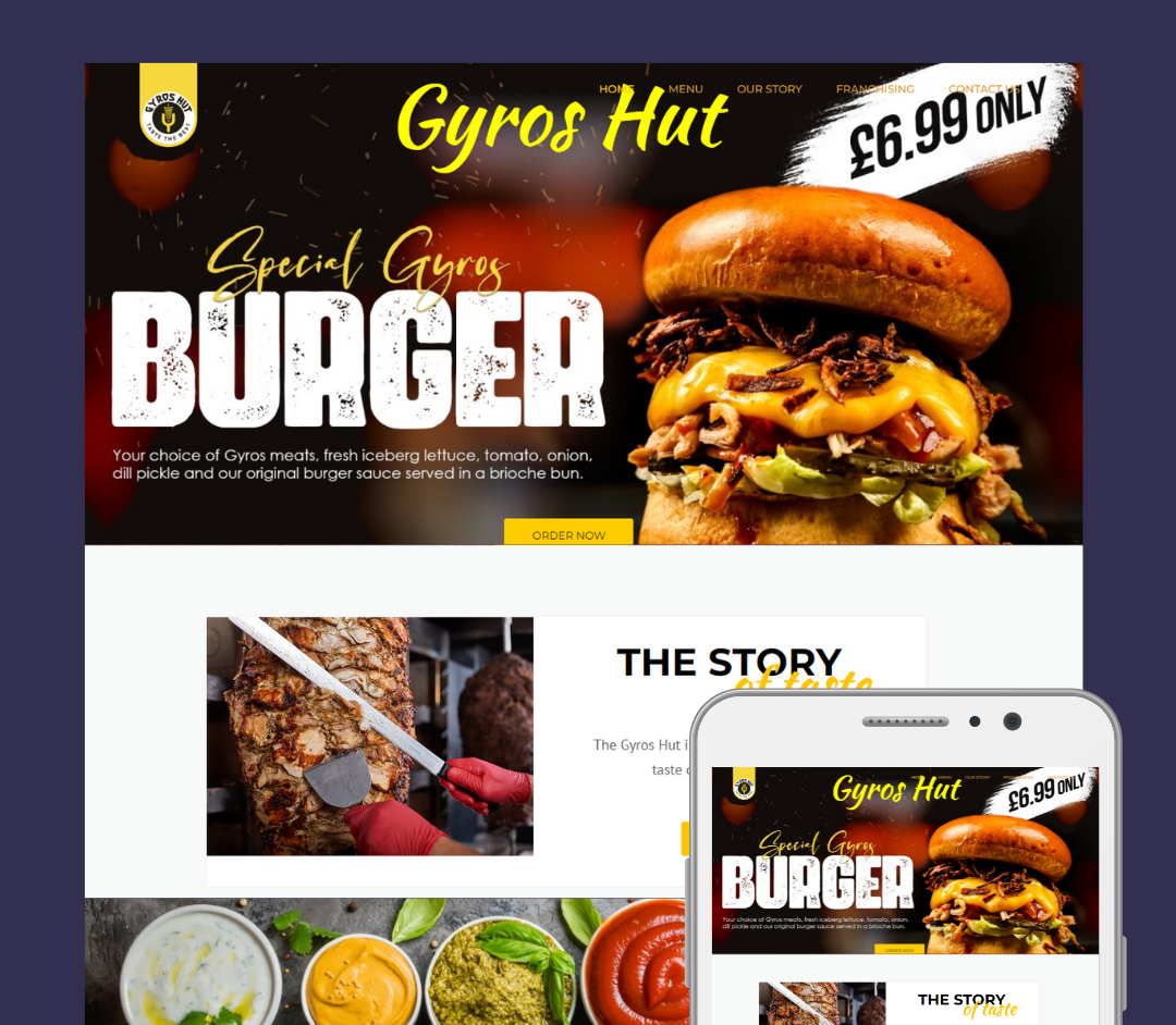 Gyros Hit website desktop and mobile mock up